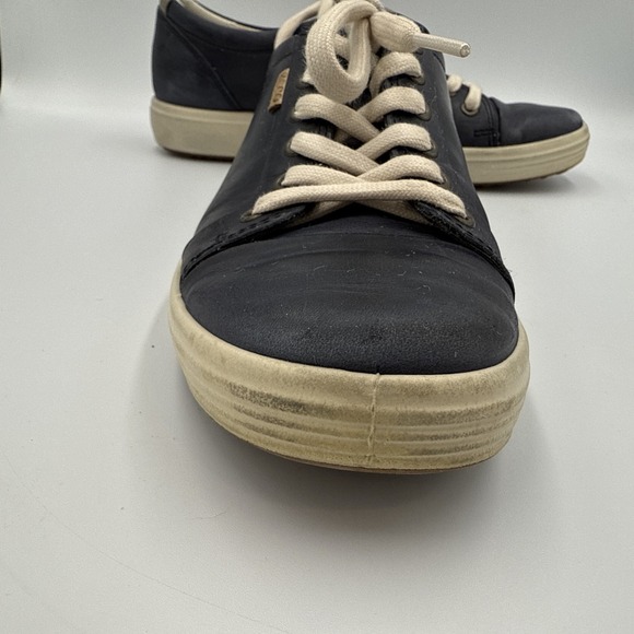 Ecco Womens Shoes Size 8.5 (39) Blue Leather Lace Up Comfort Casual Sneakers - Picture 9 of 16